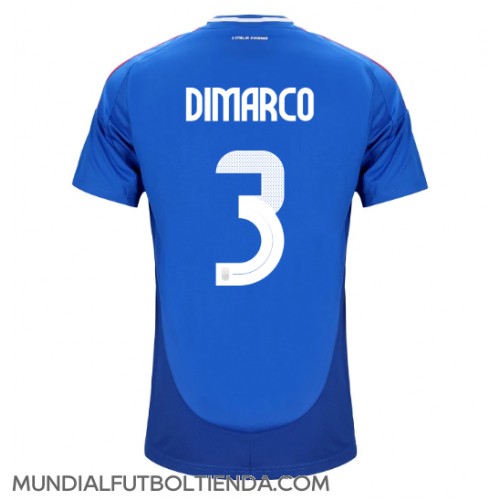 Camiseta Italia Federico Dimarco #3 Primera Equipación Replica Eurocopa 2024 mangas cortas